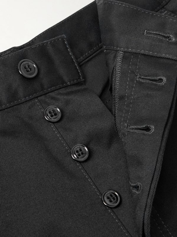 Straight-Leg Distressed Cotton-Twill Cargo Shorts - E1
