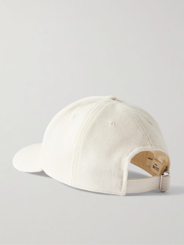 Triomphe Logo-Embroidered Wool-Blend Baseball Cap - BK