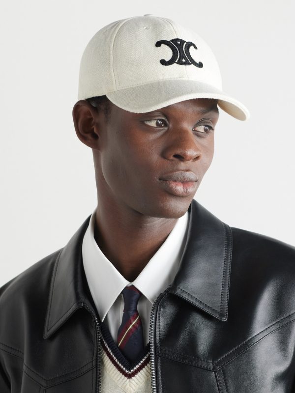 Triomphe Logo-Embroidered Wool-Blend Baseball Cap - OU