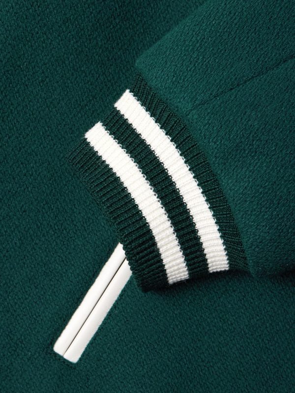 Teddy Triomphe Leather-Trimmed Wool-Blend Varsity Jacket - E1