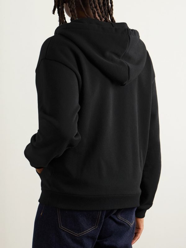Logo-Embroidered Cotton and Cashmere-Blend Zip-Up Hoodie - BK Logo-Embroidered Cotton and Cashmere-Blend Zip-Up Hoodie - BK