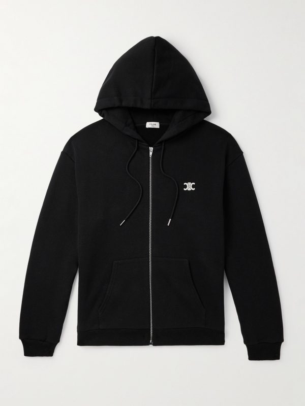 Logo-Embroidered Cotton and Cashmere-Blend Zip-Up Hoodie Logo-Embroidered Cotton and Cashmere-Blend Zip-Up Hoodie