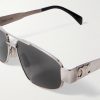 Aviator-Style Silver-Tone Sunglasses - CU