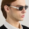 Aviator-Style Silver-Tone Sunglasses - E2