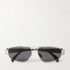 Aviator-Style Silver-Tone Sunglasses