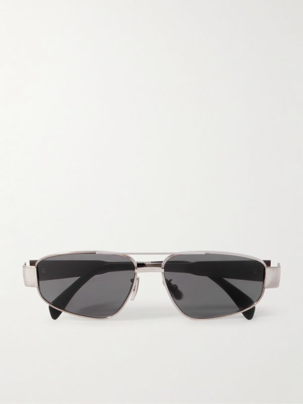 Aviator-Style Silver-Tone Sunglasses