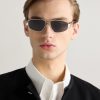Aviator-Style Silver-Tone Sunglasses - OU