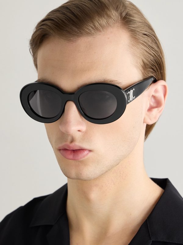 Oval-Frame Acetate Sunglasses - OU