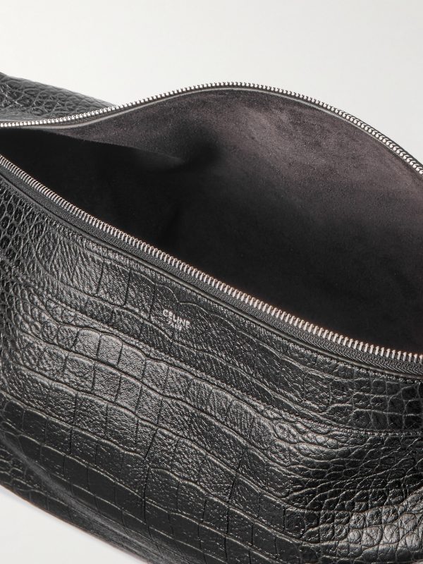 Romy Large Croc-Effect Leather Messenger Bag - E1 Romy Large Croc-Effect Leather Messenger Bag - E1