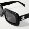 Rectangular-Frame Acetate Sunglasses - CU Rectangular-Frame Acetate Sunglasses - CU