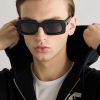 Rectangular-Frame Acetate Sunglasses - OU Rectangular-Frame Acetate Sunglasses - OU