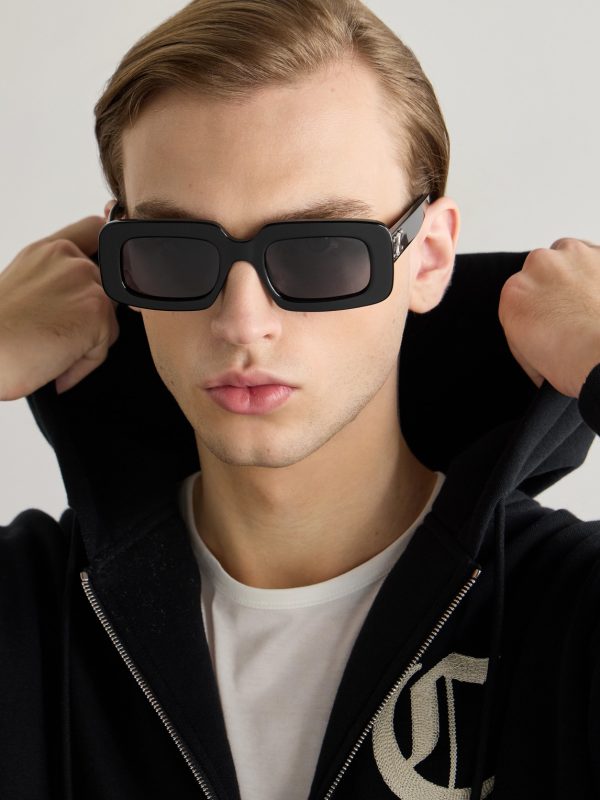 Rectangular-Frame Acetate Sunglasses - OU Rectangular-Frame Acetate Sunglasses - OU