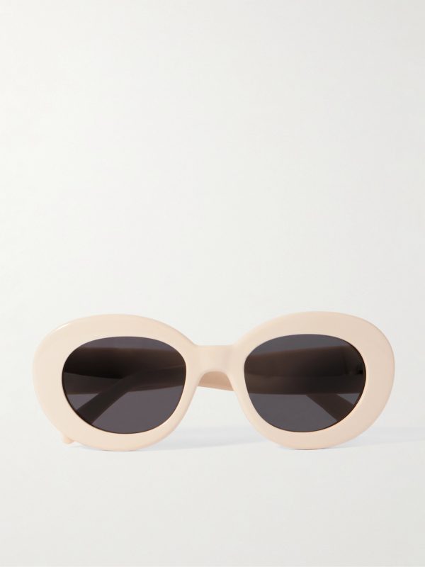 Oval-Frame Acetate Sunglasses