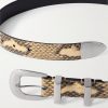2.5cm Snake-Effect Leather Belt - E1