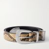 2.5cm Snake-Effect Leather Belt