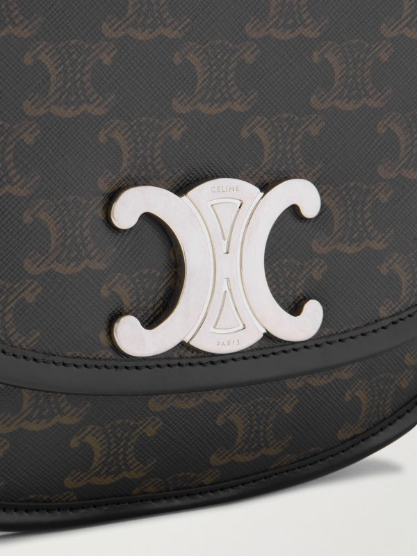 Besace Triomphe Medium Leather-Trimmed Logo-Print Coated-Canvas Messenger Bag - CU