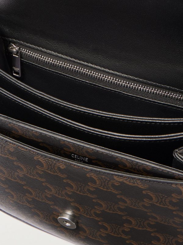Besace Triomphe Medium Leather-Trimmed Logo-Print Coated-Canvas Messenger Bag - E1