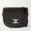 Besace Triomphe Medium Leather-Trimmed Logo-Print Coated-Canvas Messenger Bag