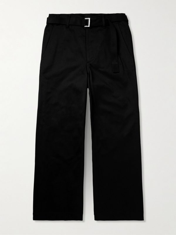 Straight-Leg Belted Cotton-Gabardine Trousers Straight-Leg Belted Cotton-Gabardine Trousers