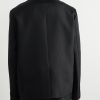 Double-Breasted Silk and Cotton-Blend Blazer - BK Double-Breasted Silk and Cotton-Blend Blazer - BK