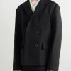 Double-Breasted Silk and Cotton-Blend Blazer - FR Double-Breasted Silk and Cotton-Blend Blazer - FR