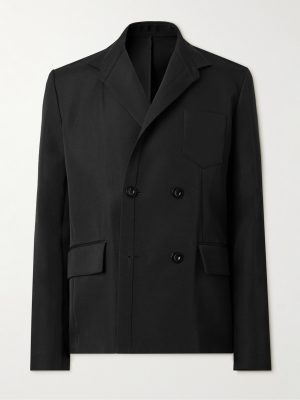 Double-Breasted Silk and Cotton-Blend Blazer