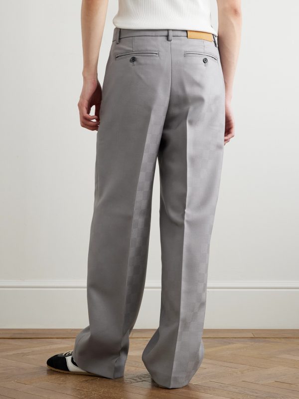 Primo Straight-Leg Checked Wool Trousers - BK