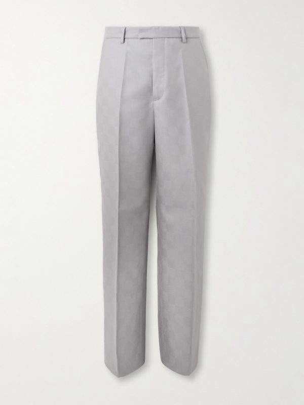 Primo Straight-Leg Checked Wool Trousers
