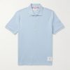 Logo-Appliquéd Striped Cotton-Piqué Polo Shirt