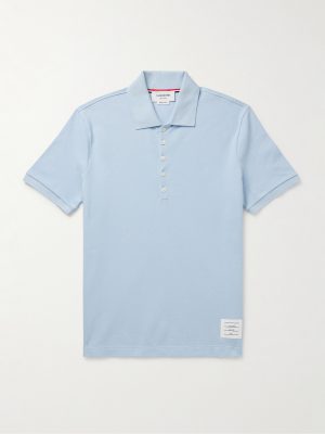 Logo-Appliquéd Striped Cotton-Piqué Polo Shirt