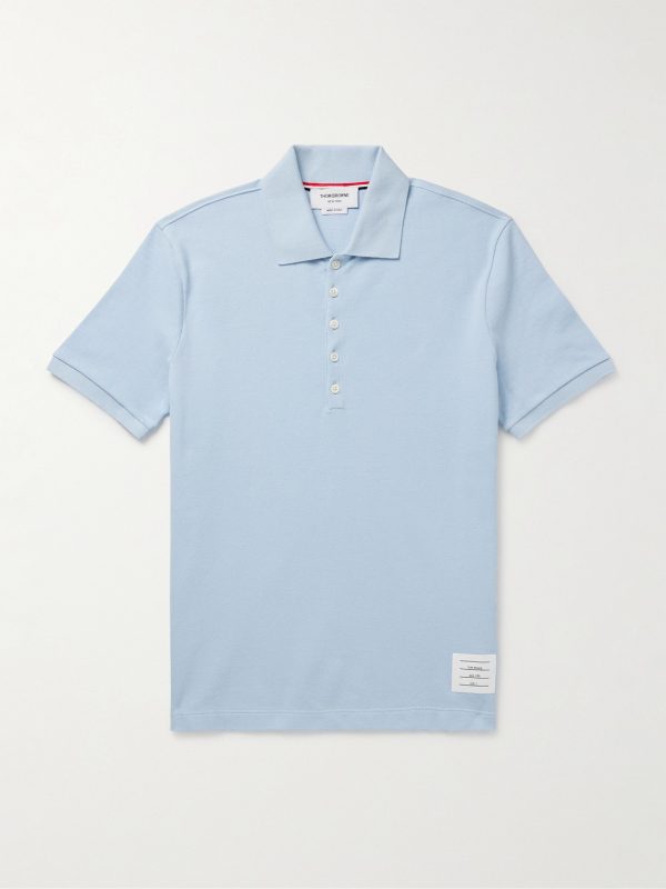 Logo-Appliquéd Striped Cotton-Piqué Polo Shirt