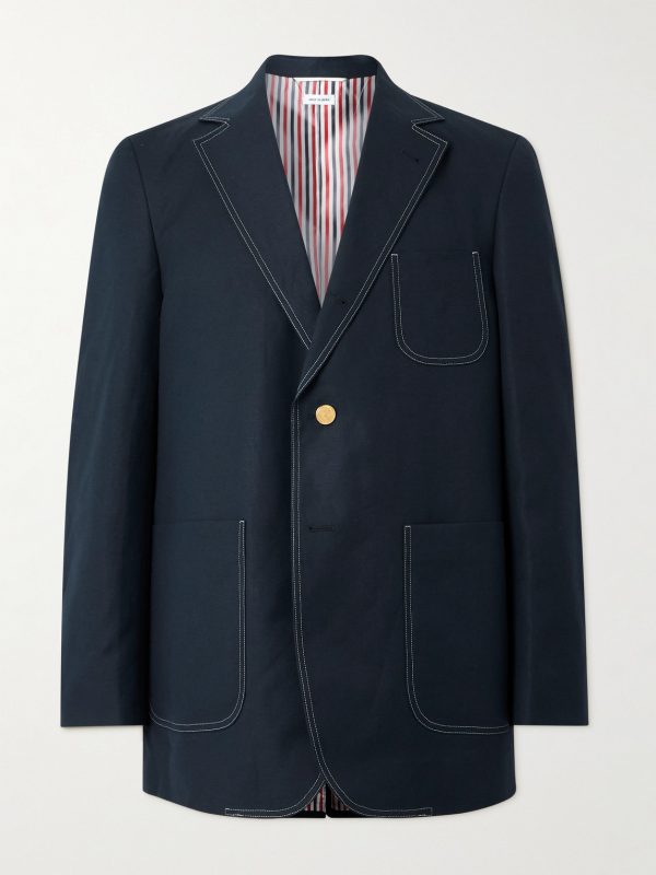 Cotton and Linen-Blend Blazer