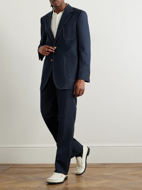 Cotton and Linen-Blend Blazer - OU