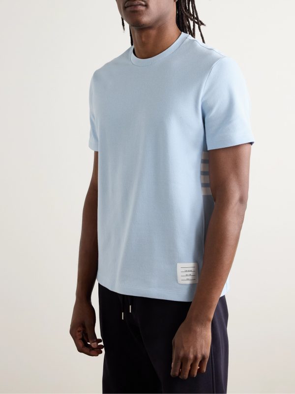 Logo-Appliquéd Striped Cotton-Piqué T-Shirt - FR Logo-Appliquéd Striped Cotton-Piqué T-Shirt - FR
