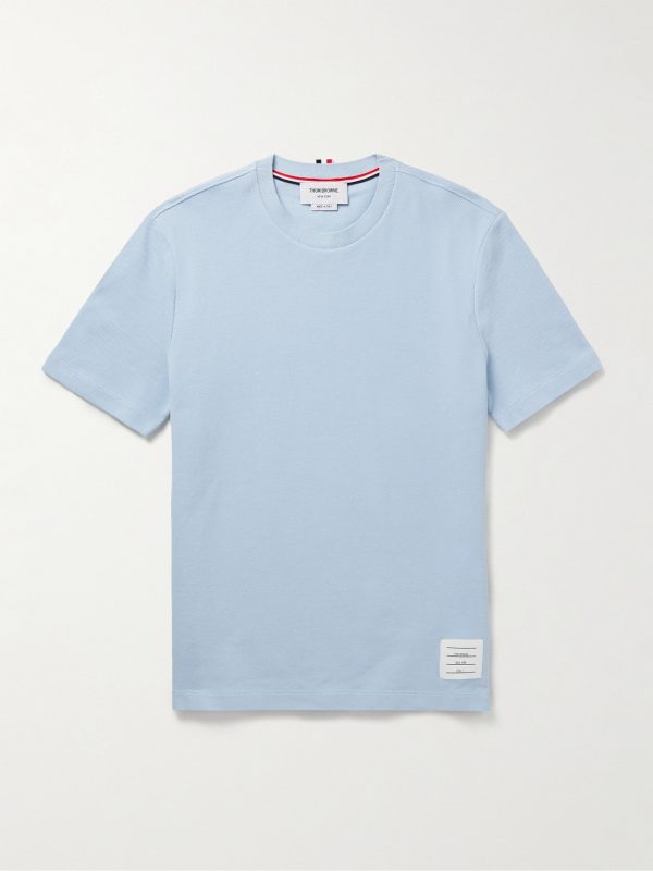 Logo-Appliquéd Striped Cotton-Piqué T-Shirt Logo-Appliquéd Striped Cotton-Piqué T-Shirt