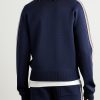 Striped Logo-Embroidered Waffle-Knit Track Jacket - BK Striped Logo-Embroidered Waffle-Knit Track Jacket - BK