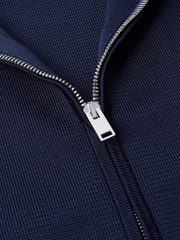 Striped Logo-Embroidered Waffle-Knit Track Jacket - CU Striped Logo-Embroidered Waffle-Knit Track Jacket - CU