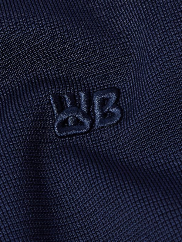 Striped Logo-Embroidered Waffle-Knit Track Jacket - E1 Striped Logo-Embroidered Waffle-Knit Track Jacket - E1