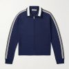 Striped Logo-Embroidered Waffle-Knit Track Jacket Striped Logo-Embroidered Waffle-Knit Track Jacket
