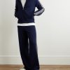Striped Logo-Embroidered Waffle-Knit Track Jacket - OU Striped Logo-Embroidered Waffle-Knit Track Jacket - OU