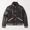 Prince Logo-Appliquéd Padded Leather Varsity Jacket Prince Logo-Appliquéd Padded Leather Varsity Jacket