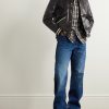 Prince Logo-Appliquéd Padded Leather Varsity Jacket - OU Prince Logo-Appliquéd Padded Leather Varsity Jacket - OU