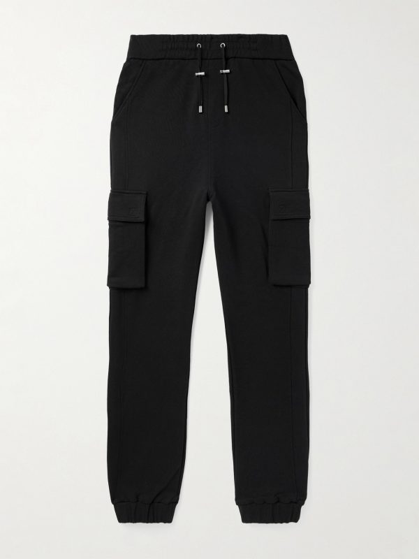 Tapered Cotton-Jersey Cargo Sweatpants