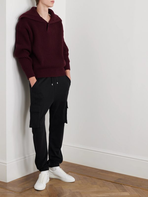Tapered Cotton-Jersey Cargo Sweatpants - OU