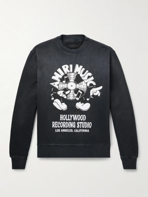 Music Record Logo-Print Cotton-Jersey Sweatshirt Music Record Logo-Print Cotton-Jersey Sweatshirt