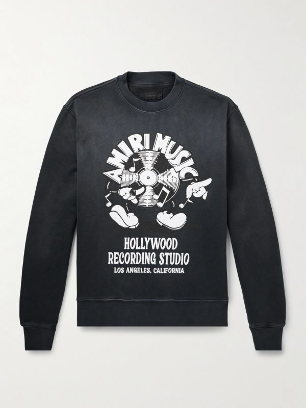 Music Record Logo-Print Cotton-Jersey Sweatshirt Music Record Logo-Print Cotton-Jersey Sweatshirt