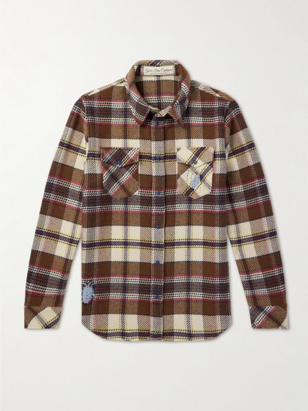 Distressed Checked Cashmere Shirt