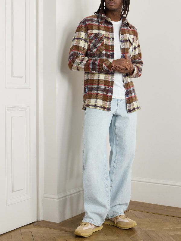 Distressed Checked Cashmere Shirt - OU