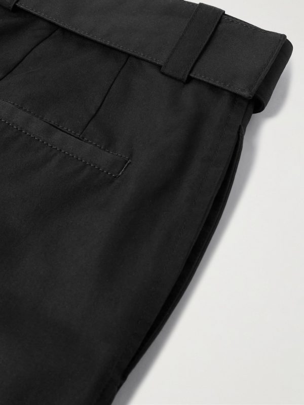 Cropped Straight-Leg Belted Cotton and Silk-Blend Poplin Trousers - CU Cropped Straight-Leg Belted Cotton and Silk-Blend Poplin Trousers - CU