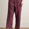 Judo Belted Upcycled Textured-Cotton Trousers - FR Judo Belted Upcycled Textured-Cotton Trousers - FR